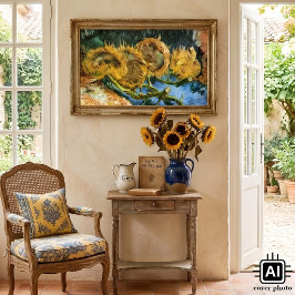 Fyra avskurna solrosor av Vincent van Gogh Poster