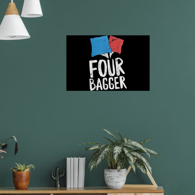 Fyra Bagger Funny Cornhole Bean Bag Toss Poster (Vardagsrum 1)