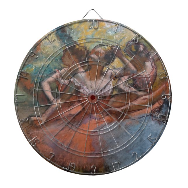 Fyra ballerinor på scenen (av Edgar Degas) Darttavla (Framsidan)