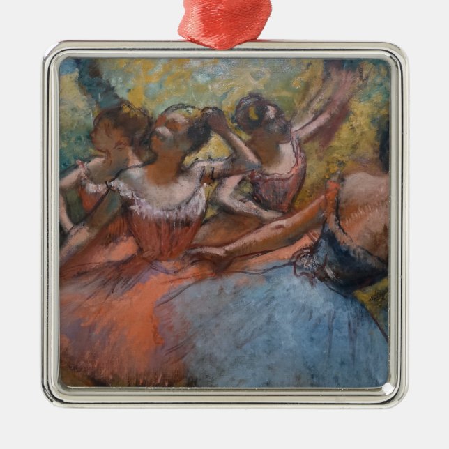 Fyra ballerinor på scenen (av Edgar Degas) Julgransprydnad Metall (Framsidan)