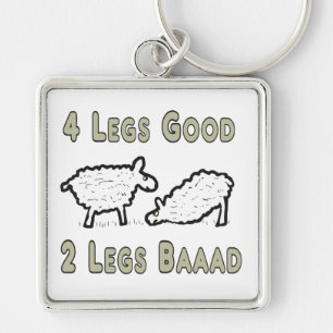 Fyra Ben Bra Funny Sheep Pun Fyrkantig Silverfärgad Nyckelring