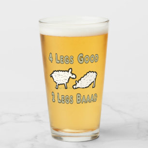 Fyra Ben Bra Funny Sheep Pun Glaskopp