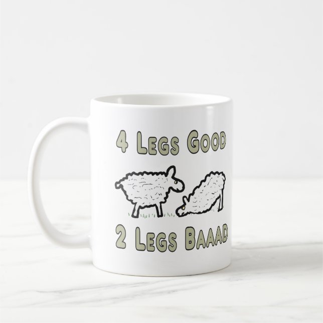 Fyra Ben Bra Funny Sheep Pun Kaffemugg (Vänster)