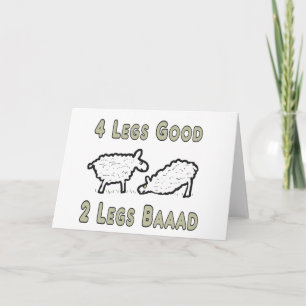 Fyra Ben Bra Funny Sheep Pun Kort