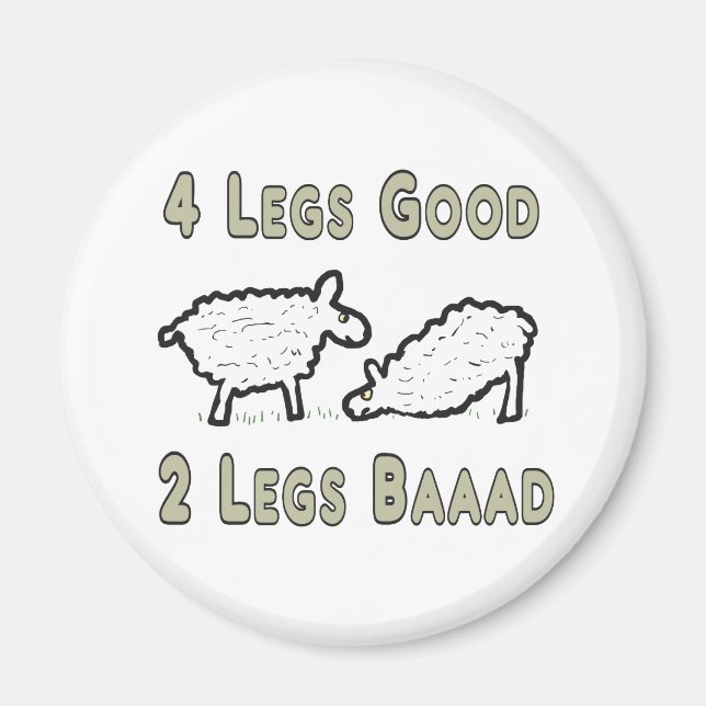 Fyra Ben Bra Funny Sheep Pun Magnet (Framsidan)