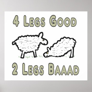 Fyra Ben Bra Funny Sheep Pun Poster