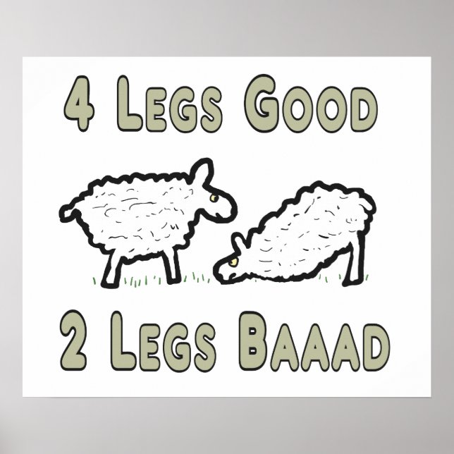 Fyra Ben Bra Funny Sheep Pun Poster (Framsidan)