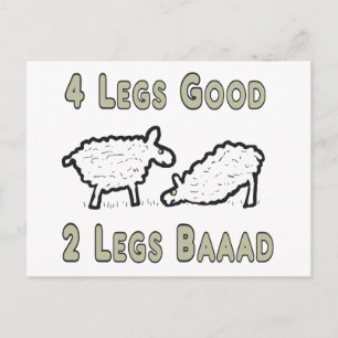 Fyra Ben Bra Funny Sheep Pun Vykort