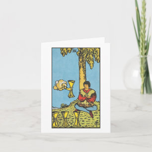 Fyra blankkort för kopp - Rider Waite Smith-tarot Kort