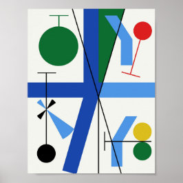 Fyra blanksteg Geometric Art-Kanvastryck Poster