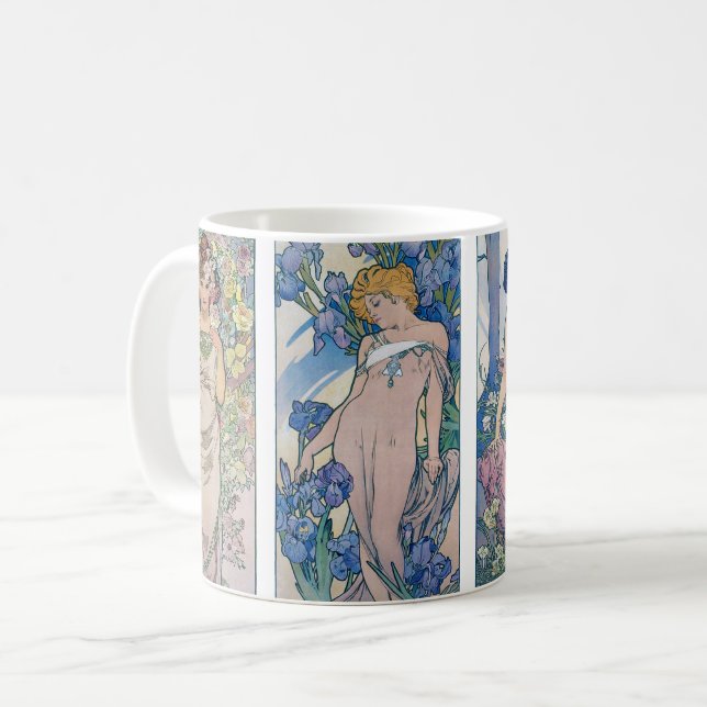 Fyra blommor, Alphonse Mucha Kaffemugg (Framsida vänster)