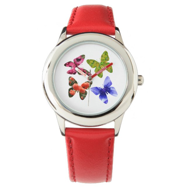 Fyra blommor, barnläder armbandsur (Framsida)
