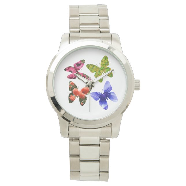 Fyra blommor, stora unisex armbandsur (Framsida)