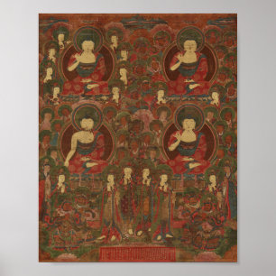 Fyra buddister i ren delstatsbuddhism poster