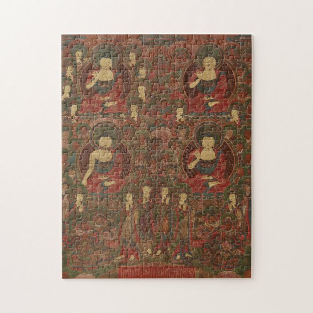 Fyra buddister i ren delstatsbuddhism pussel (Vertikal)