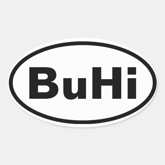 FYRA BuHi Ovalt Klistermärke (Framsida)