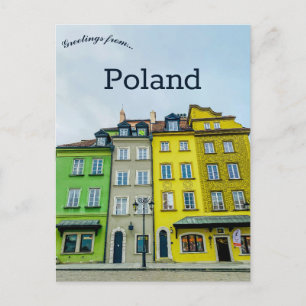 Fyra Byggnad i forna stadens torg Warszawa Polen Vykort
