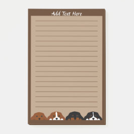 Fyra Cavalier Kung Charles Puppy Hund Post-it Block