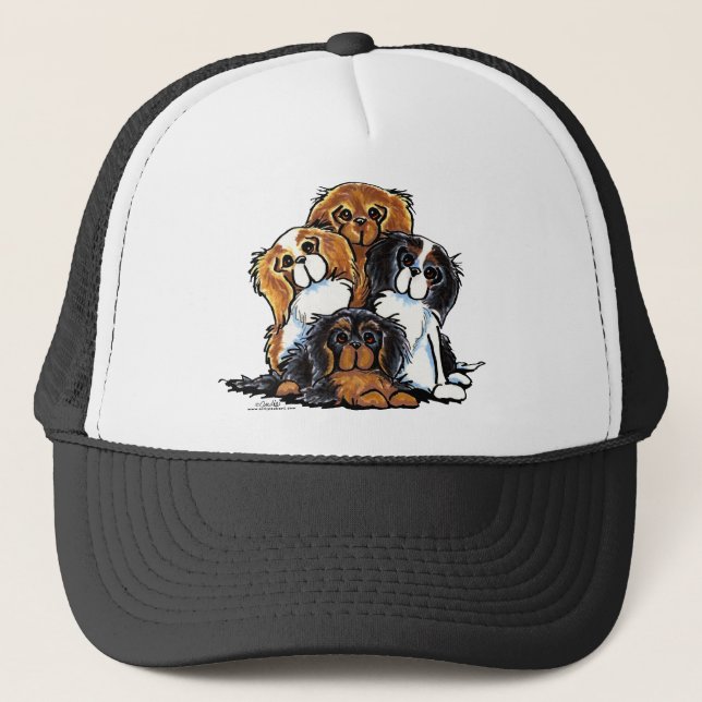 Fyra Cavalier Kung Charles spaneler Truckerkeps (Framsida)