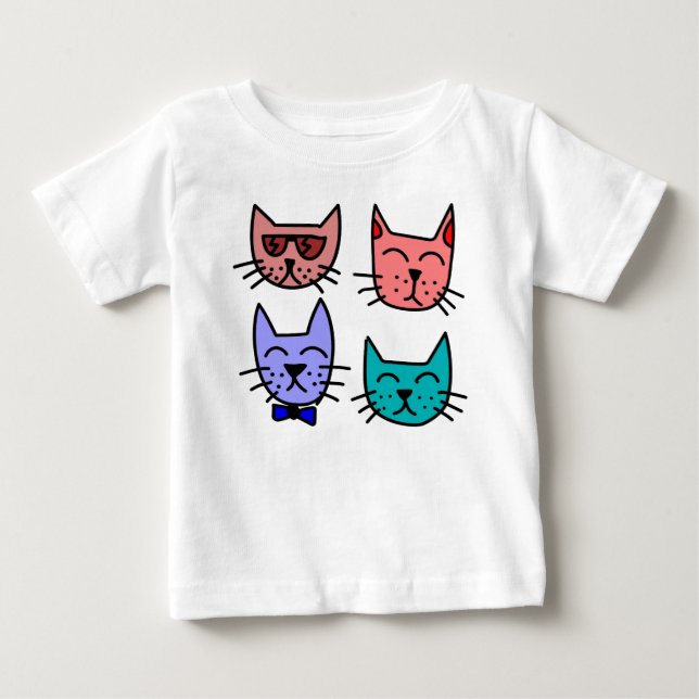 Fyra Coolor Katt Småbarn Ruffle Tee (Framsida)