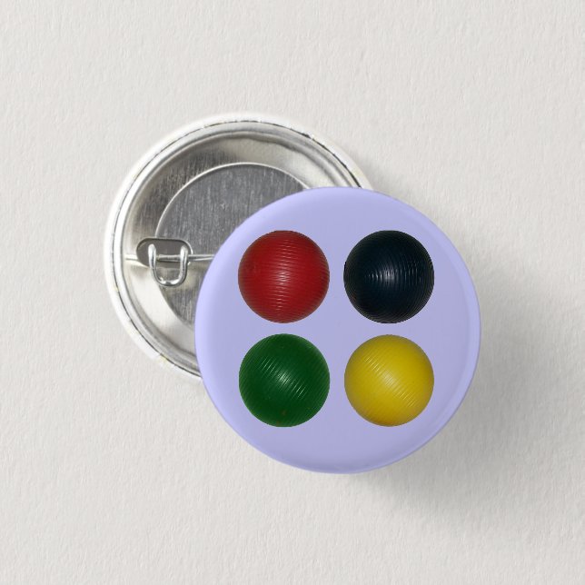 Fyra Croquet Bollar Knapp (Framsida & baksida)