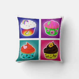 Fyra Cupcakes Kastkudde Kudde