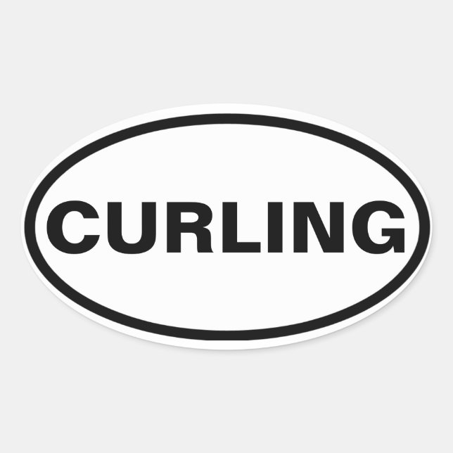 FYRA "CURLING" OVALT KLISTERMÄRKE (Framsida)