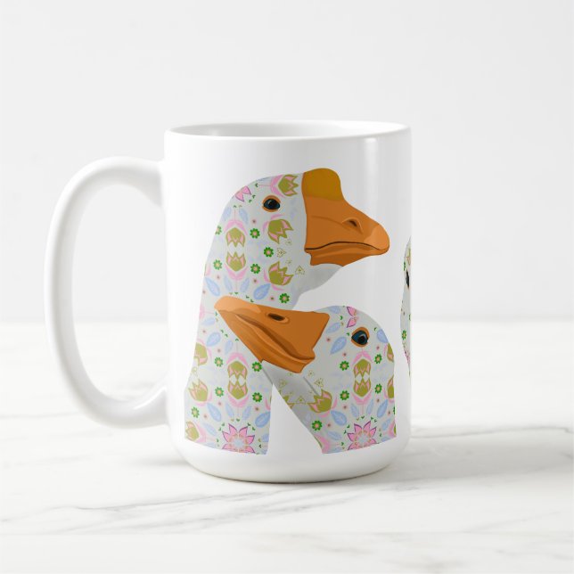 Fyra Cute Blommigt Patternese Kaffemugg (Vänster)