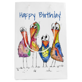 Fyra Cute Colorful Whimsiic Birds