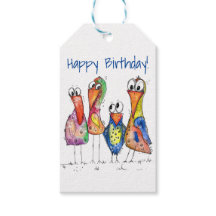 Fyra Cute Colorful Whimsiic Birds