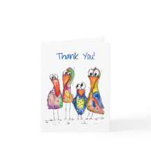 Fyra Cute Colorful Whimsiic Birds