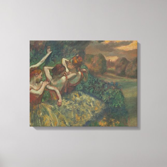 Fyra dansare av Edgar Degas, Ballet Fine Art Canvastryck (Framsida)