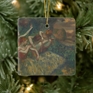 Fyra dansare av Edgar Degas, Ballet Fine Art Julgransprydnad Keramik