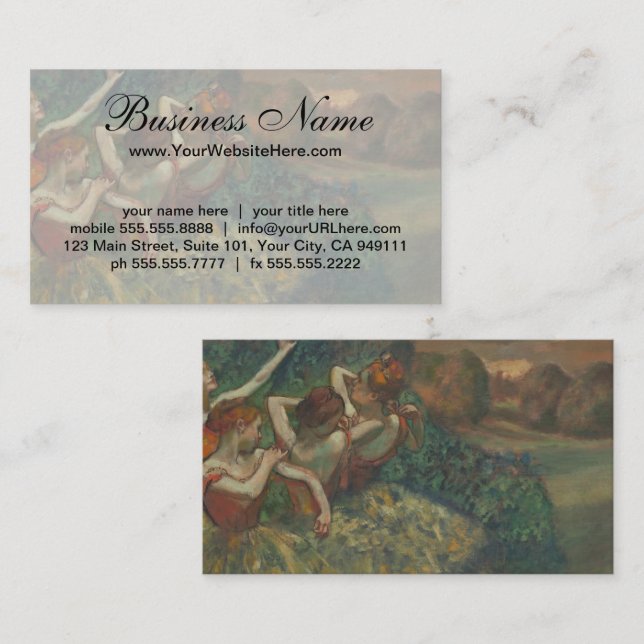 Fyra dansare av Edgar Degas Visitkort (Fram/baksida)