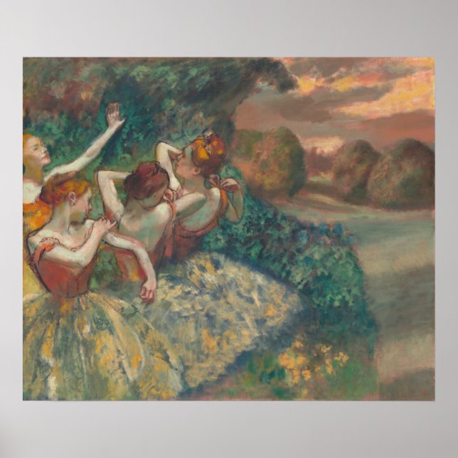Fyra dansare - Edgar Degas Fine Art Poster (Framsidan)