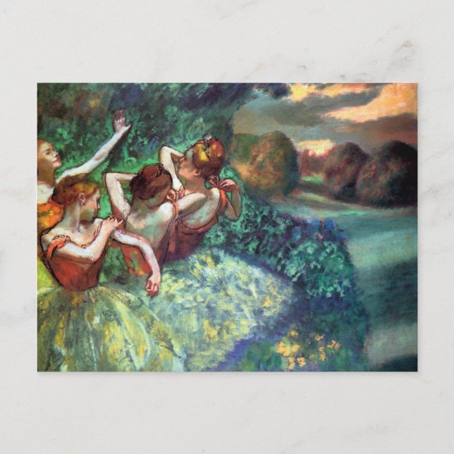 Fyra dansare efter grad vykort (Framsida)