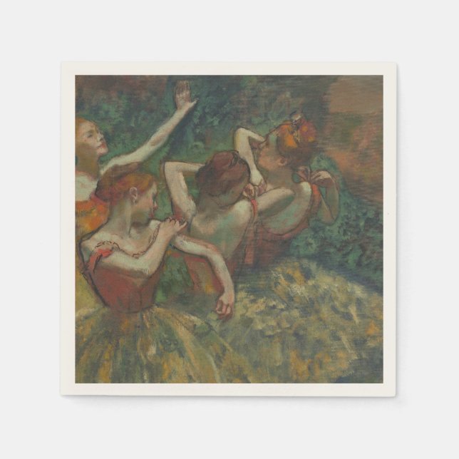 Fyra dansare, impressionistisk målning, Edgar Dega Pappersservett (Framsidan)