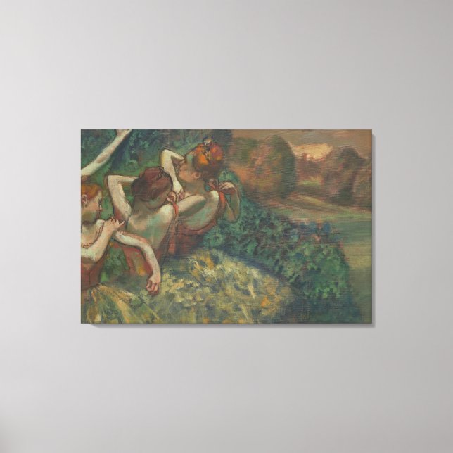 Fyra dansare, tryckmålning, Edgar Degas Canvastryck (Framsida)