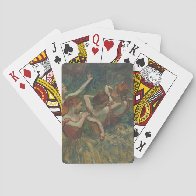 Fyra dansare, tryckmålning, Edgar Degas Casinokort (Baksidan)
