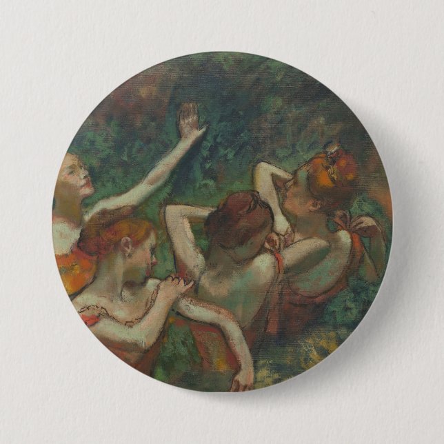 Fyra dansare, tryckmålning, Edgar Degas Knapp (Framsida)