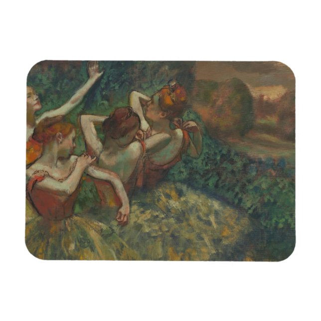 Fyra dansare, tryckmålning, Edgar Degas Magnet (Horisontell)
