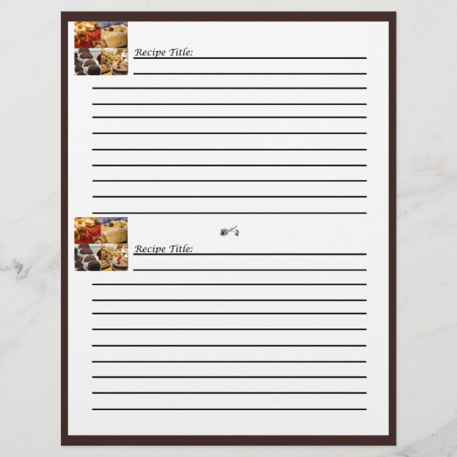 Fyra Dessert-paneler på Chocolate Brown Recipe-kor (Framsida)