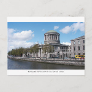 Fyra domstolar, Floden Liffey, Dublinstaden Irland Vykort