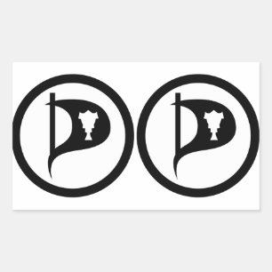 FYRA Dubbla Pirat Party i Islandet Rektangulärt Klistermärke