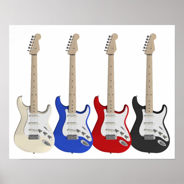 Fyra, elektriska gitarrer poster (Framsidan)
