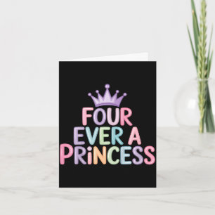Fyra en prinsessa 4-års födelsedag flickor 4 år ga kort
