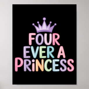 Fyra en prinsessa 4-års födelsedag flickor 4 år ga poster