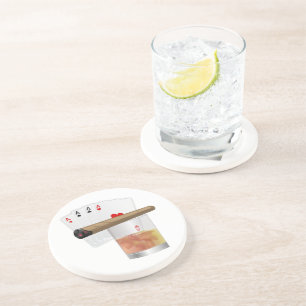 Fyra Ess, en drink och en cigarr Underlägg