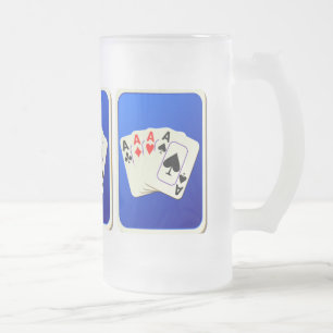 Fyra Ess fryst glas Mugg