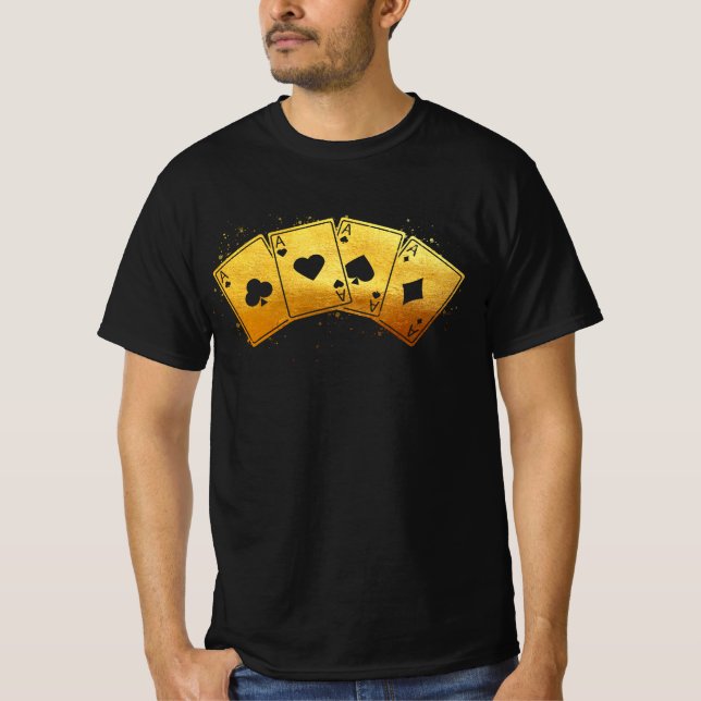 Fyra Ess Poker Pro Lucky Player Winner Costume Ha T Shirt (Framsida)